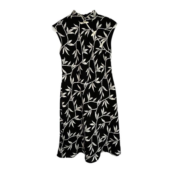 S.L. Fashions Black and White Pattern Sleeveless Dress, Size 8, Pre-owned - Picture 2 of 5